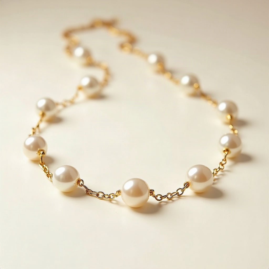 Baroque Pearl Station Necklace
